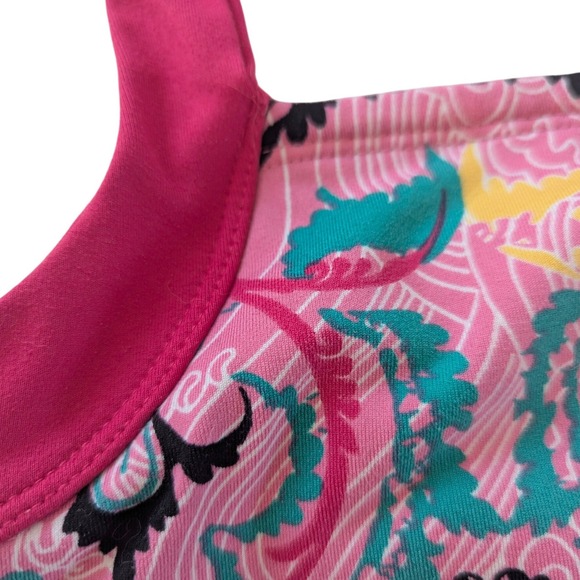 Soybu Tank Top Womens Medium Pink Paisley Damask Built-in Bra Strappy Back - Picture 5 of 8